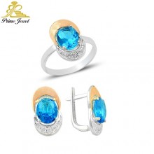 Altın +Gümüş Zirkon Taşlı Set